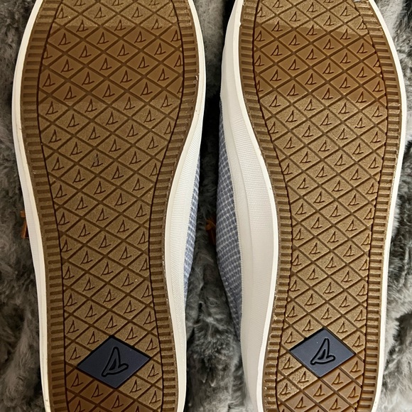 Sperry Women's Crest Vibe Mini Check Sneaker - Blue/White - Size 9M - Picture 2 of 3